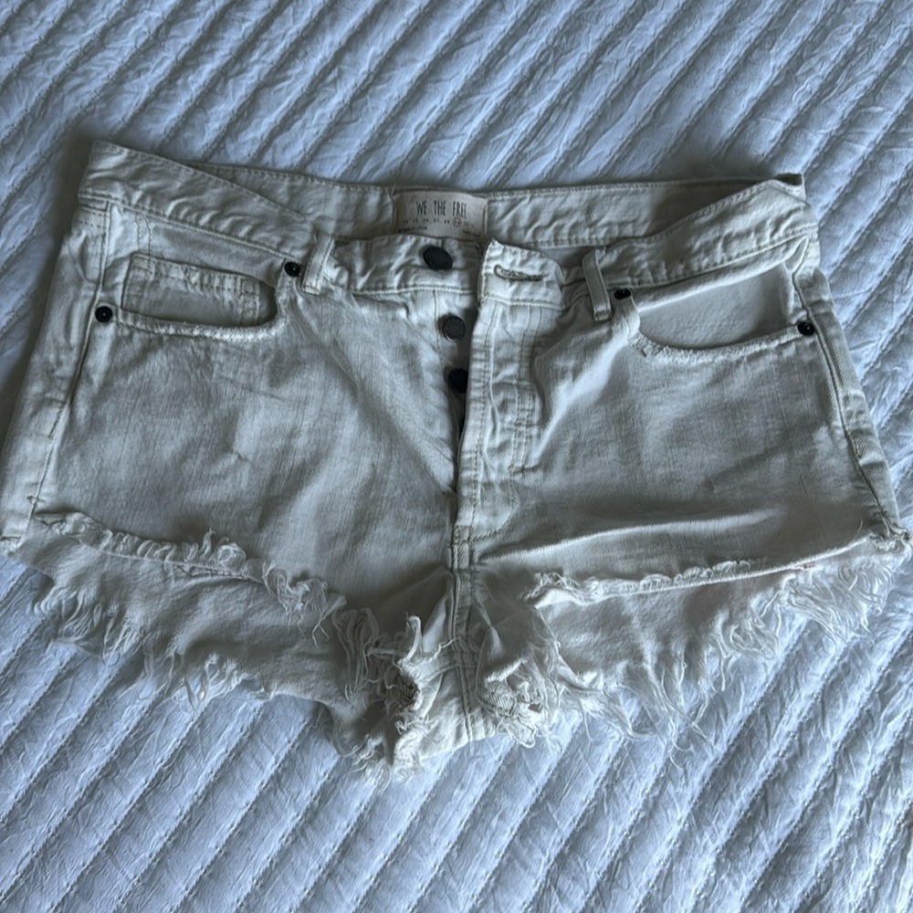 Free people white denim shorts